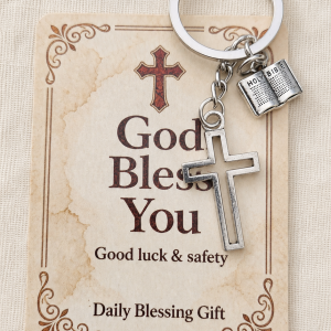 Christian Cross & Holy Bible Keyring Gift | Humble Hopes
