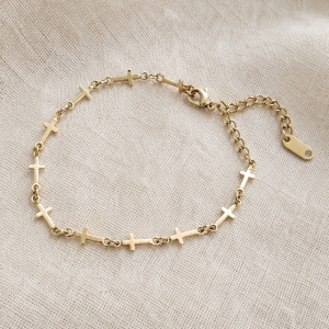 Walking in Faith – Gold-Tone Cross Bracelet | Humble Hopes