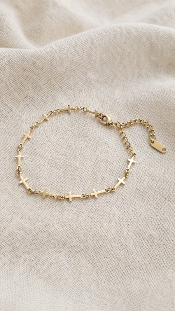 Walking in Faith – Gold-Tone Cross Bracelet | Humble Hopes
