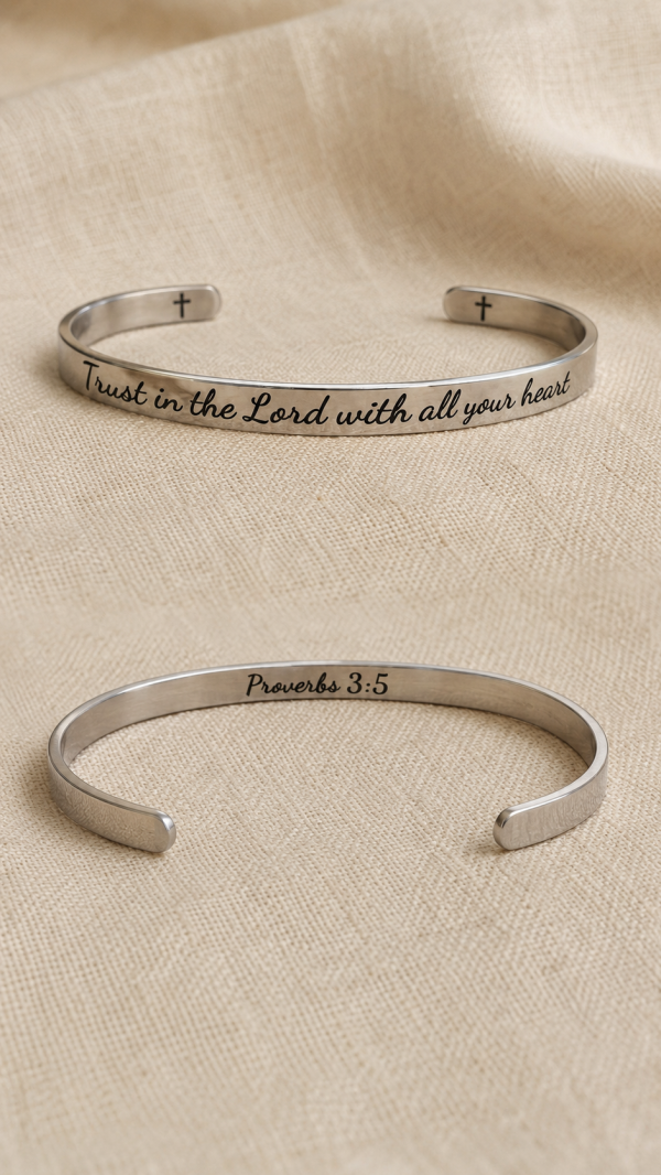 Proverbs 3:5 Christian Cuff Bracelet | Humble Hopes