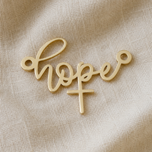 Hold On to Hope – Gold-Tone Christian Cross Connector Charm | Humble Hopes