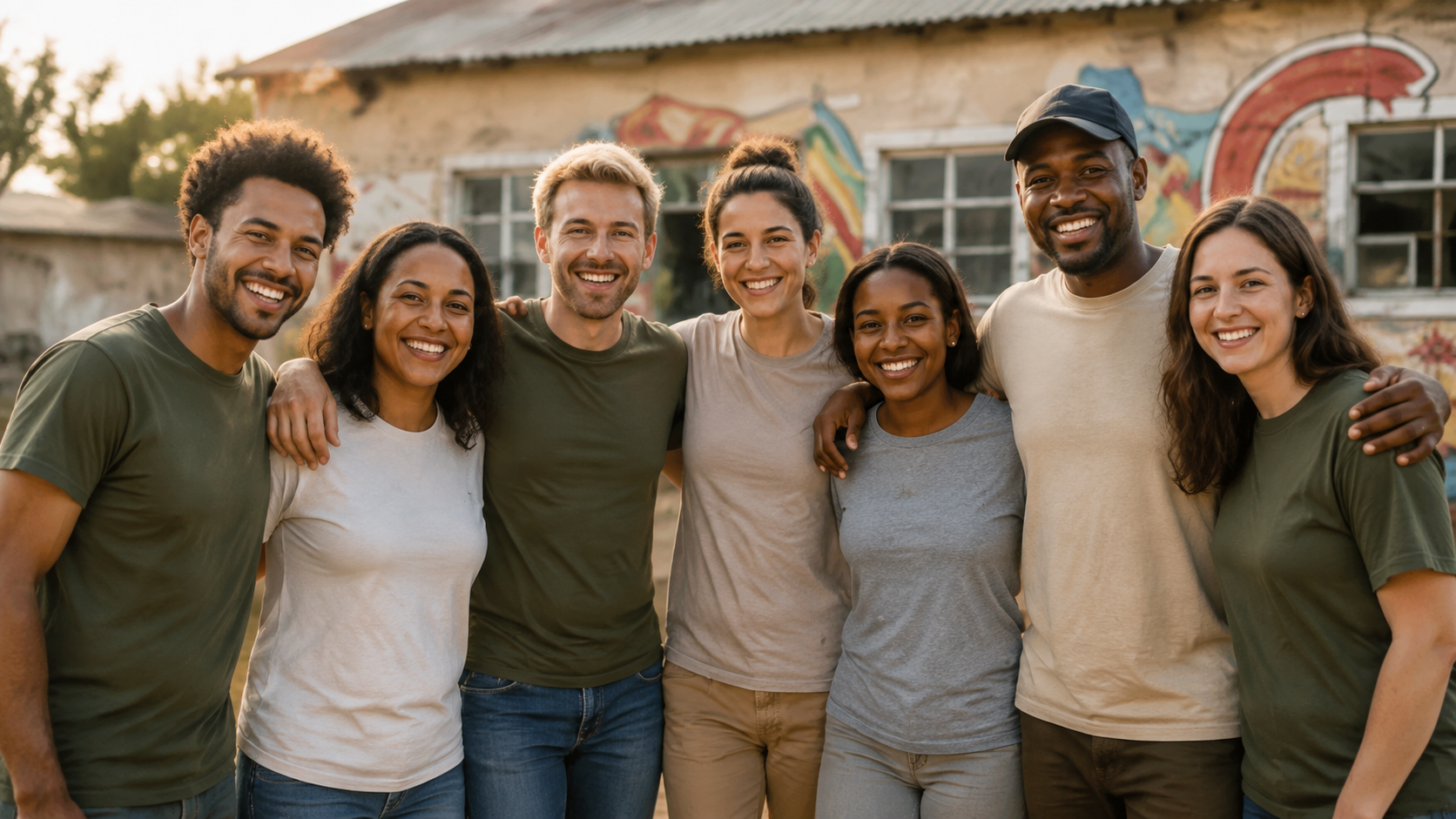 Humble Hopes volunteers standing together at a community project